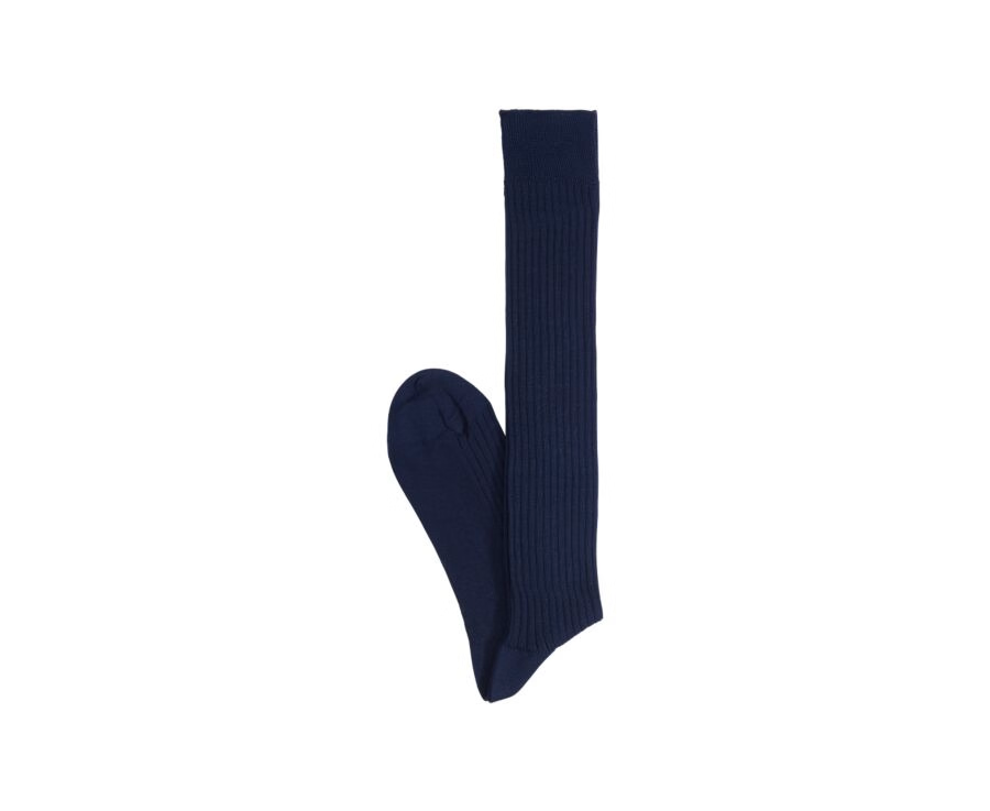 Chaussettes hautes Homme en fil d’Écosse bleu marine