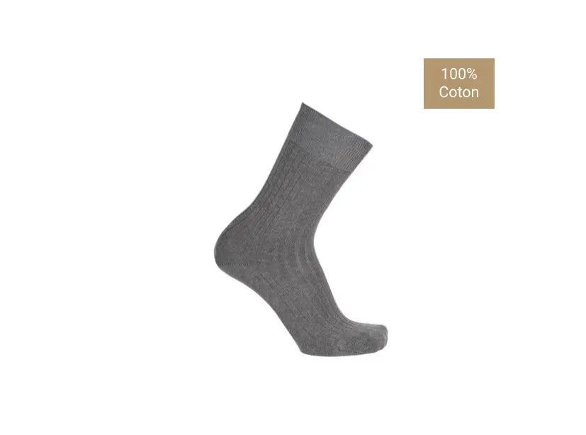Chaussettes en fil d’écosse gris moyen AZERTI