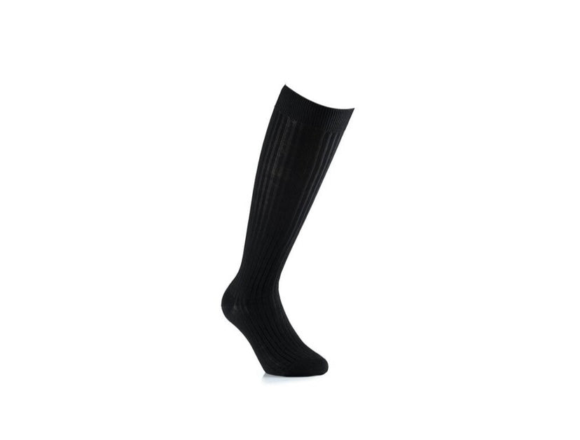Chaussettes haute noire en fil d’écosse.