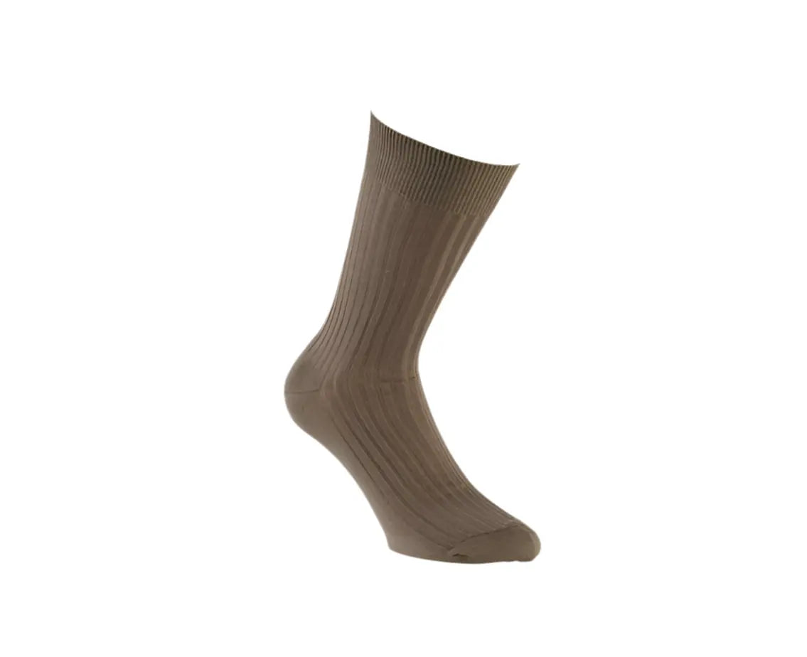 chaussettes taupe en fil d’écosse AZERTI