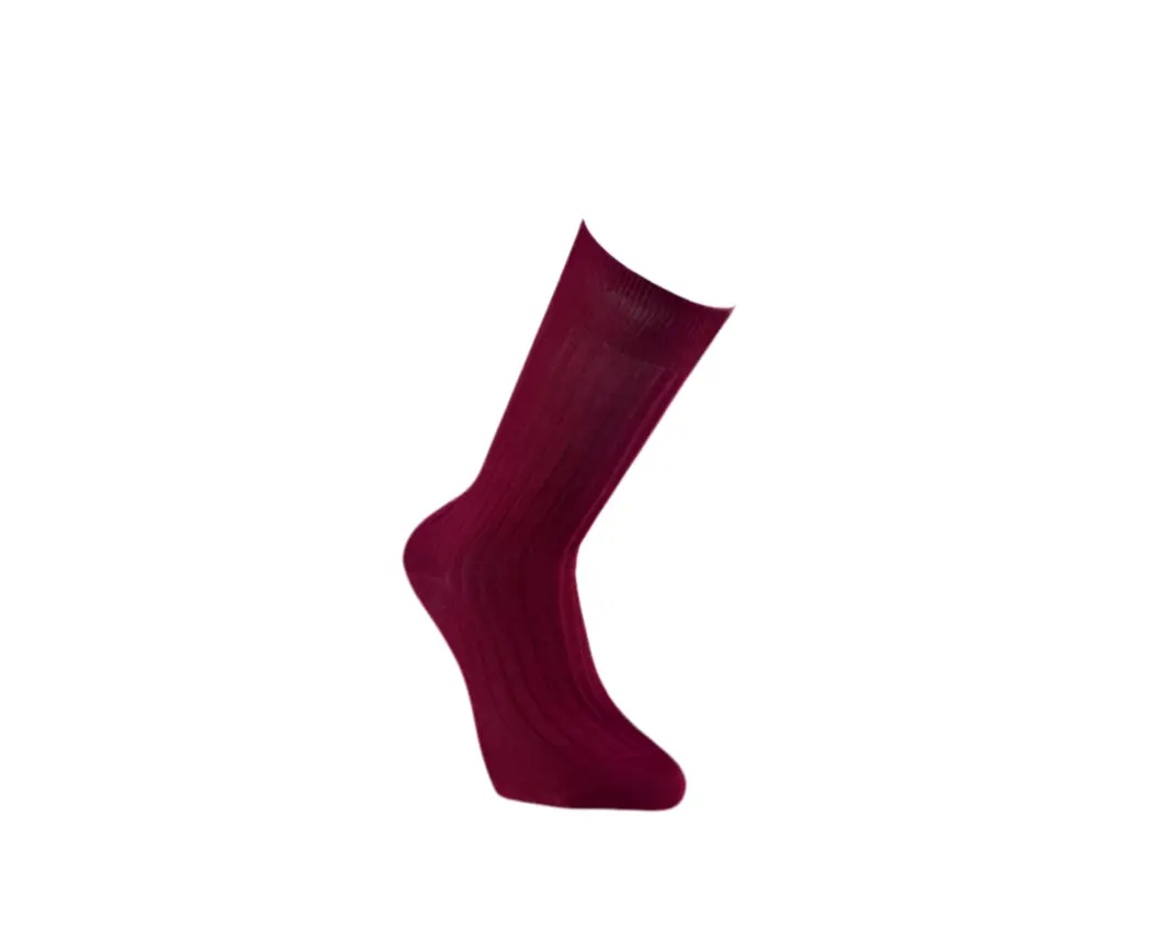 Chaussettes bordeaux en fil d’écosse. AZERTI