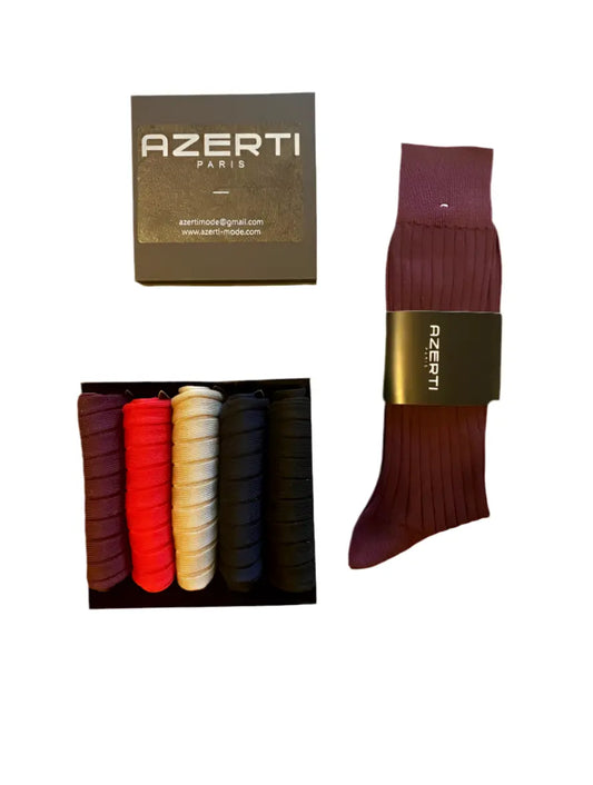 Coffret de 5paires de chaussettes en coton fil d’ecosse AZERTI