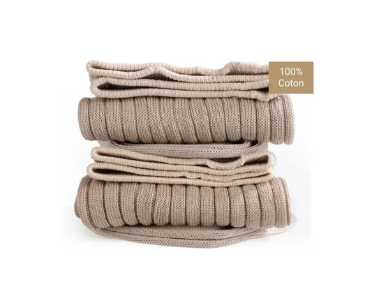 chaussettes taupe en fil d’écosse AZERTI