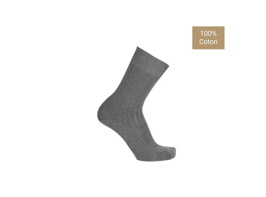 Chaussettes en fil d’écosse gris moyen