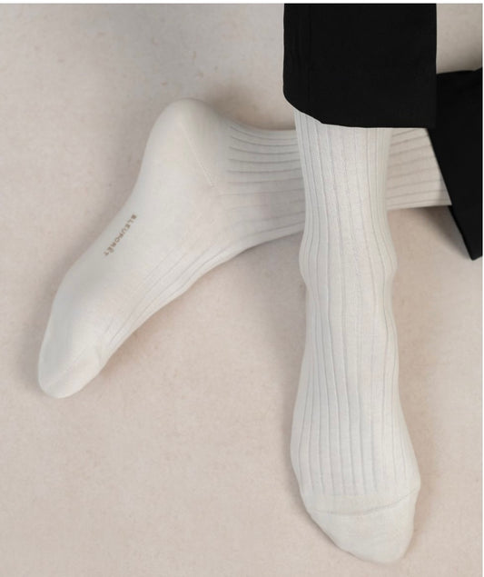 Chaussettes blanche en fil d écosse