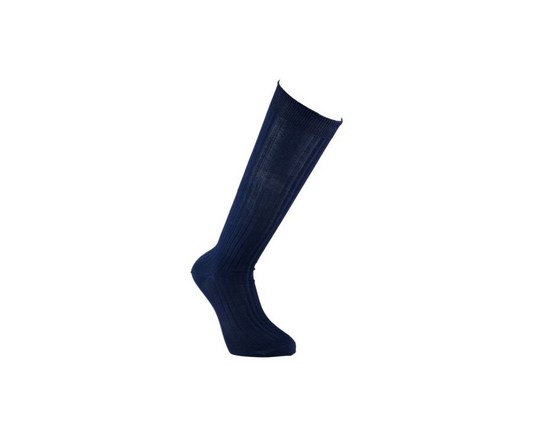 Chaussettes hautes Homme en fil d’Écosse bleu marine