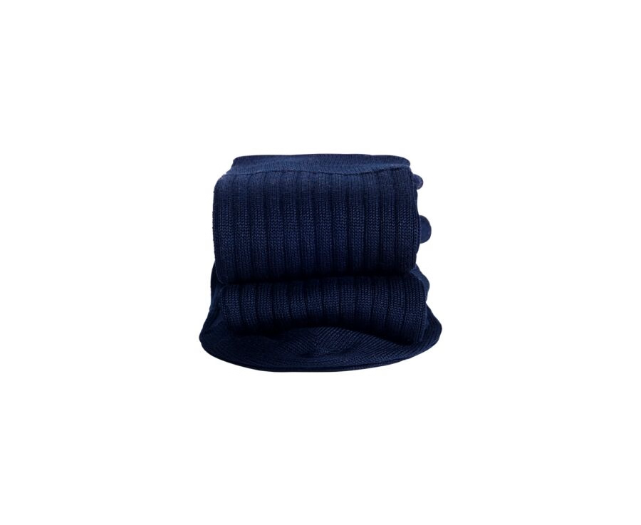Chaussettes hautes Homme en fil d’Écosse bleu marine