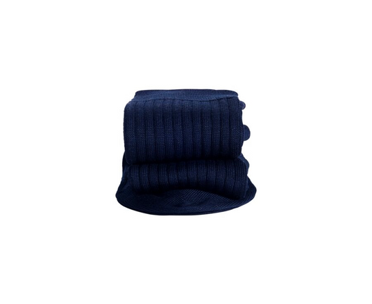 Chaussettes Hautes Homme en Fil d'Écosse Bleu Marine — Confort Supérieur