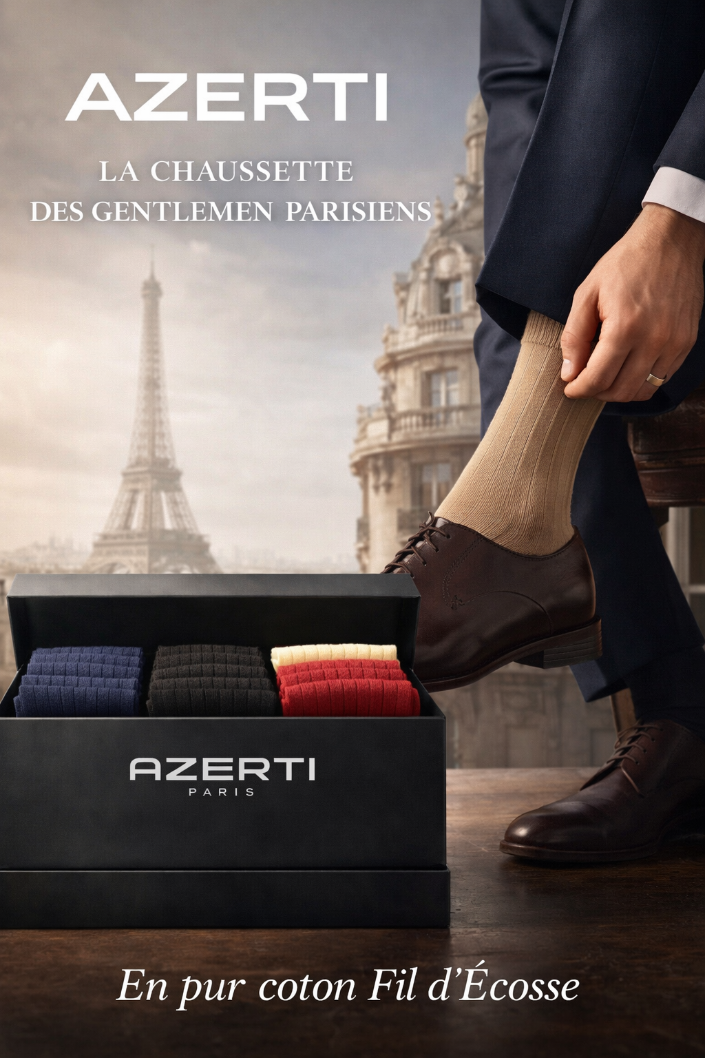 coffret de 5 paires de chaussettes en fil d'écosse