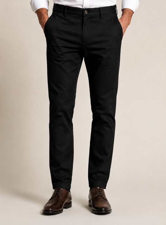 Pantalon Chino Noir en Coton — AZERTI