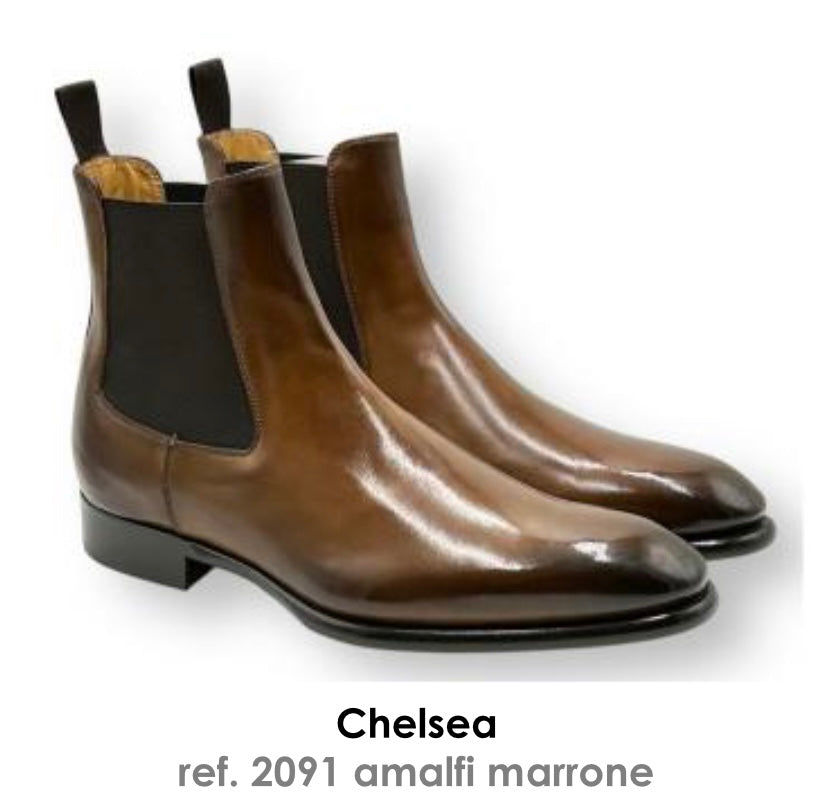 Chaussure en cuir boots zampiere patiné