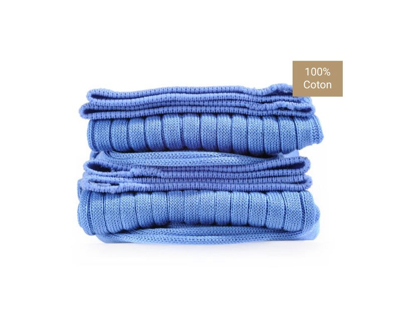 Chaussettes en fil d’écosse bleu moyen