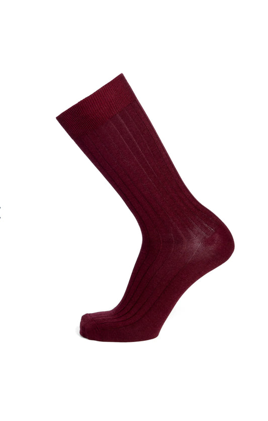 chaussette bordeaux en fil d'écosse AZERTI